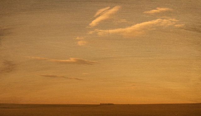Mile Marker 236, 16x22 Landscape photograph on gold painted steel