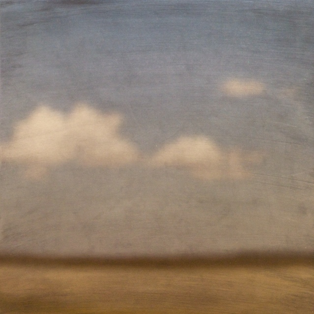 Terra Nullius 8 Minimal landscape photograph over silver painted steel